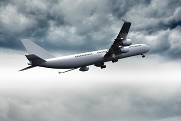 3D plane flying in the sky