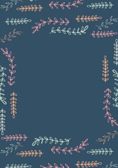 Abstract background of multi colored leaf frame