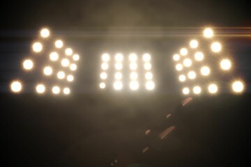 Illuminated floodlight at night