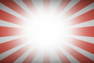 Red and white rays are radiating outward in flat design sunburst pattern on digital canvas