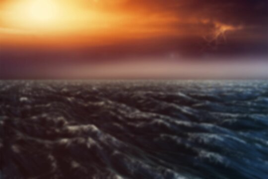 Fototapeta View of sea during sunset