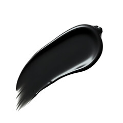 Glossy black paint smear with highlights and texture isolated on transparent background