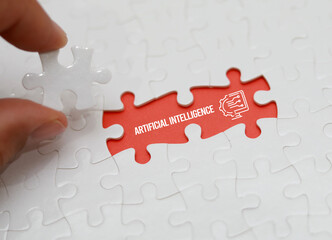 “Artificial Intelligence Concept Puzzle – AI Integration, Machine Learning, Neural Networks &...