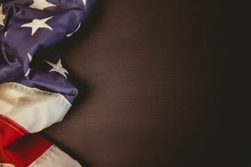 Fototapeta premium American flag on chalkboard