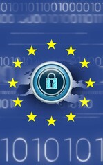 European union flag with safety concept