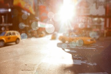 Blurry new york street with copy space