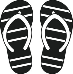 Summer Flip Flops Silhouette Vector with Striped Design