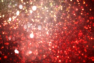Abstract red and gold glitter bokeh pattern is filling entire frame in flat design style