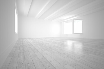 White room with opened windows