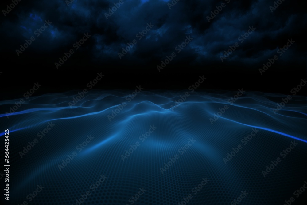 Poster digitally generated binary code landscape