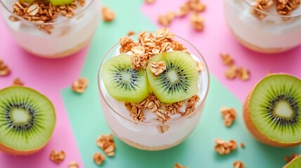 Delightful kiwi granola parfaits present a healthy and delicious breakfast or dessert option, perfect for a refreshing treat.