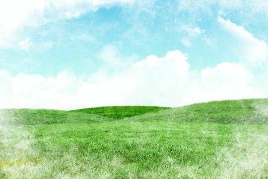 Fototapeta Digital composite of green hill