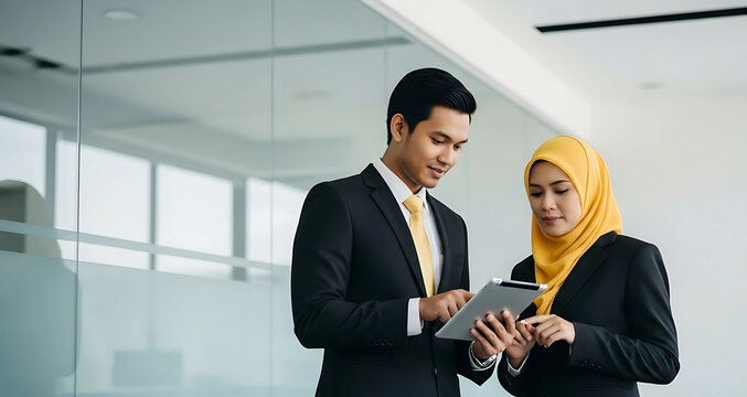 Formal Business Portrait of Asian Professionals