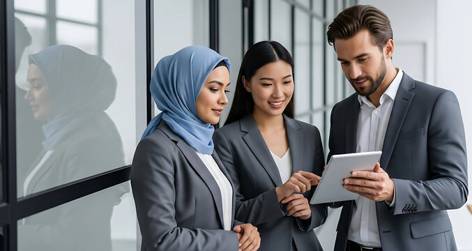 Formal Business Portrait of Asian Professionals