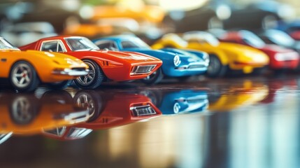 Colorful toy cars display