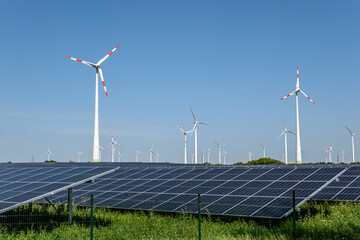 Solar panels and wind turbines seen in Germany