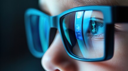 Immersive augmented reality glasses reflecting digital interface