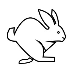 rabbit silhouette icon design template