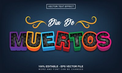 Dia de Muertos colorful text effect