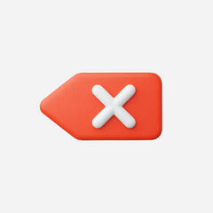 Fototapeta premium 3d Realistic Backspace icon vector Illustration