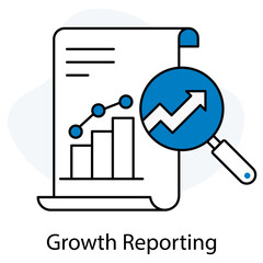 Growth Reporting icon, Tracking Success Unleashing Insights with Growth Reporting, Data-Driven Decisions Visualizing Business Growth Effectively