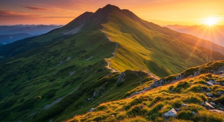sunset in the mountains