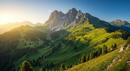 sunset in the mountains