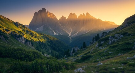 sunset in the mountains