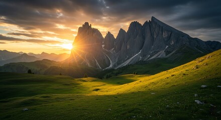 sunset in the mountains