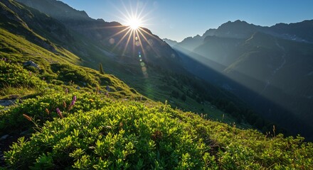 sunset in the mountains