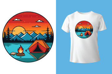 Camping T-shirt Design, Outdoor t-shirt design
