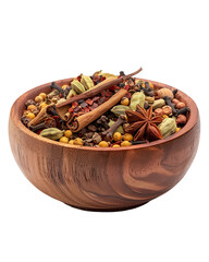 Aromatic Spice Blend in Wooden Bowl