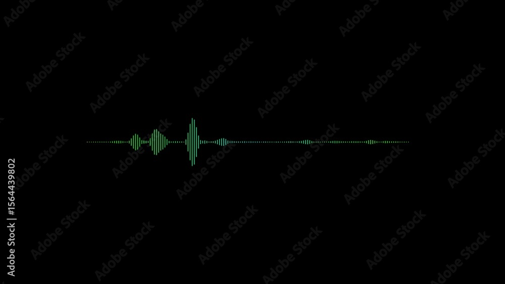 Poster animated audio visualizer with green waves. audio visualizer with wave shows sound motion. wave anim