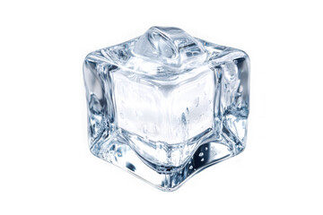 Obraz premium Realistic ice cube frozen water crystal cold refreshment drink ingredient freeze coolness isolated on transparent background