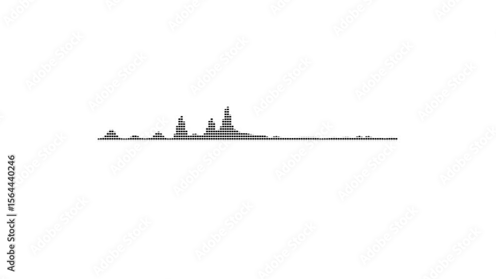 Poster abstract dot art illustration depicting data visualization. abstract waves represent digital sound.d