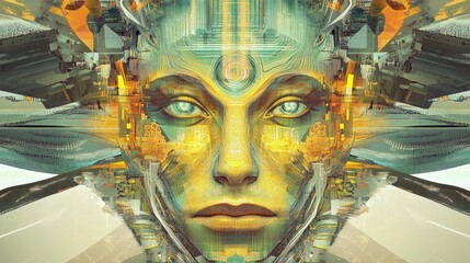 The Enigmatic Cybernetic Goddess, A Fusion of Technology and Spirituality