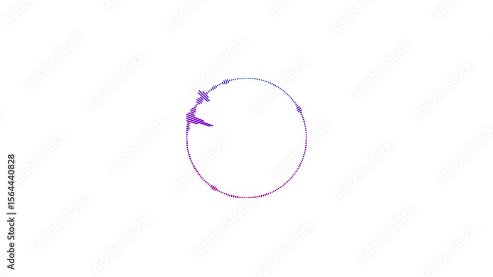 Poster circular sound interface shows audio spectrum. sound waves animate music and voice frequency. equali