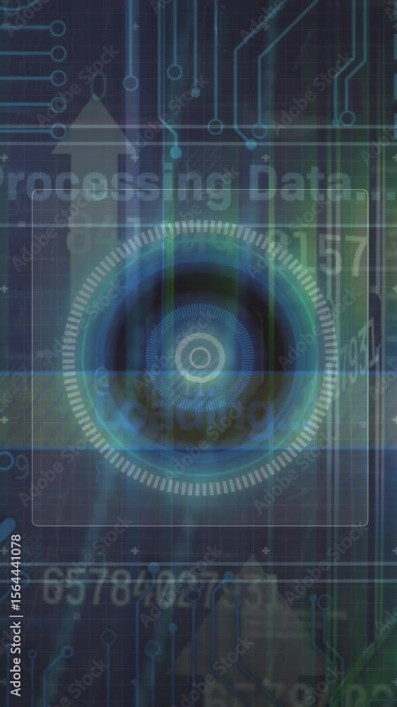 Poster animation of scope scanning and data processing over server room