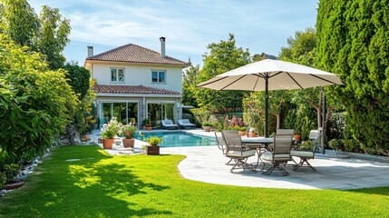 Idyllic Backyard Retreat, Luxurious Home with Swimming Pool and Patio