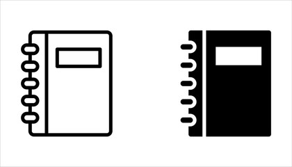 Notebook icon set. High quality outline symbol for web design or mobile app on white background