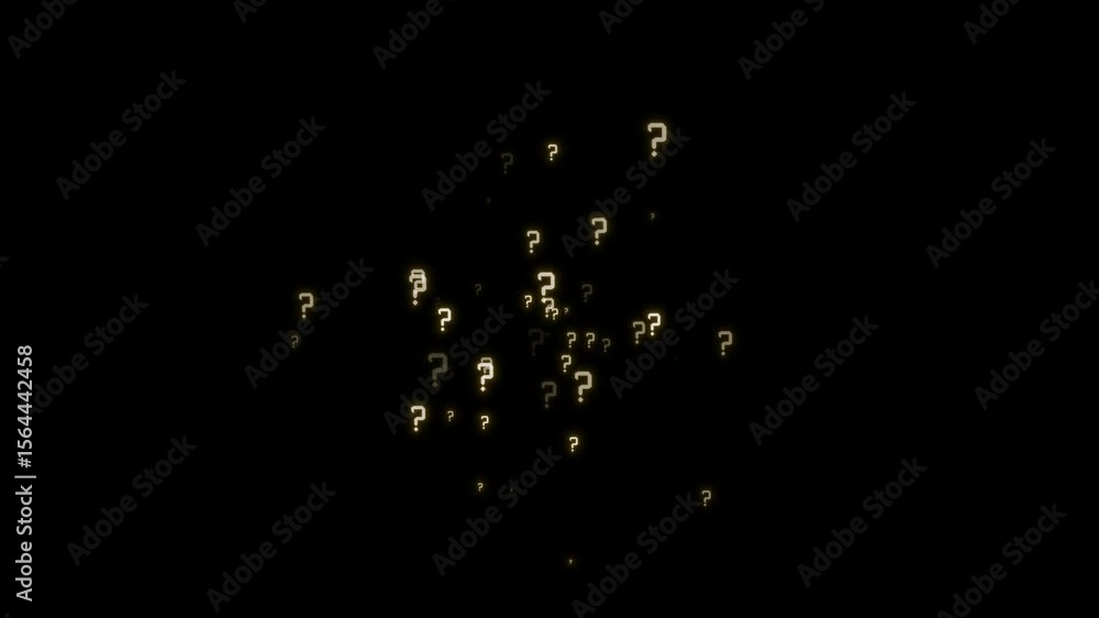 Wall mural dynamic question mark explosion with particles in a four-clip pack on alpha