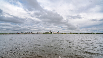 Cityscape of the embankment of the city of Kazan and the Kazan Kremlin. Russia