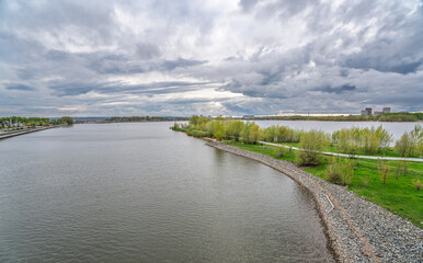 Picturesque panoramic view of the Kazanka River and the city of Kazan