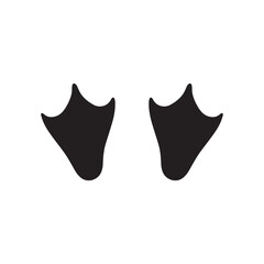 Penguin footprint silhouette vector flat illustration design.