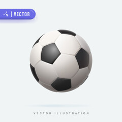 Obraz premium 3D Football Ball or Soccer Ball Vector Illustration Design
