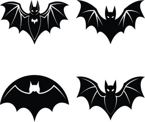 bat and bats vector set on white background