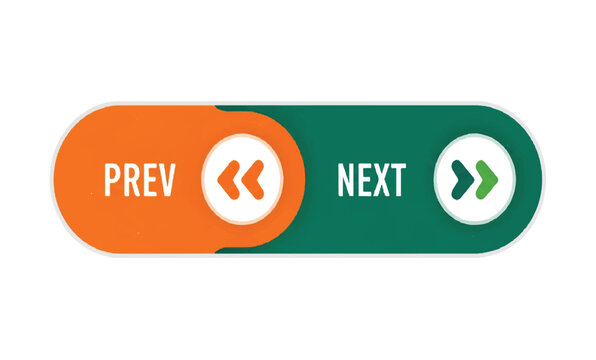 Navigation buttons "PREV" and "NEXT" with arrow icons on white background