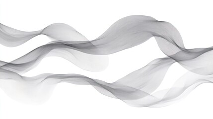 Abstract Flowing Lines: Elegant Grayscale Waves on White Background