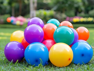 selective focus bright and colorful balloons
