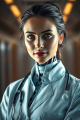 android doctor futuristic, realistic illustration